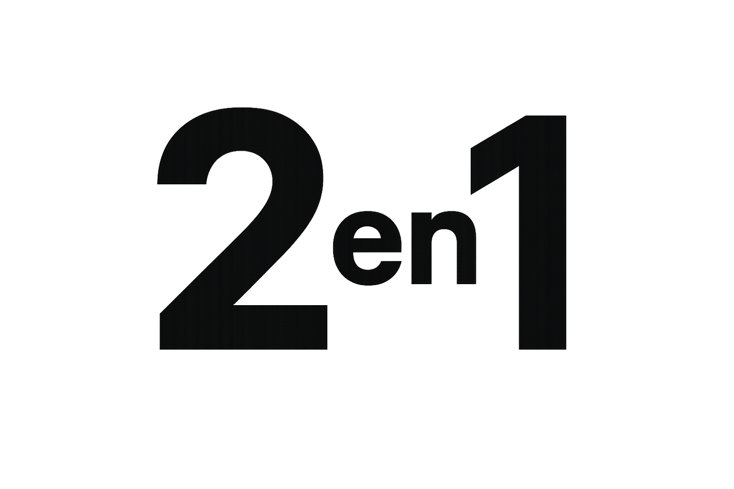 icono en negro que diga: 2 en 1